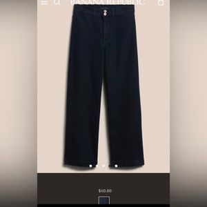 Banana Republic High rise wide leg crop jeans- dark denim
